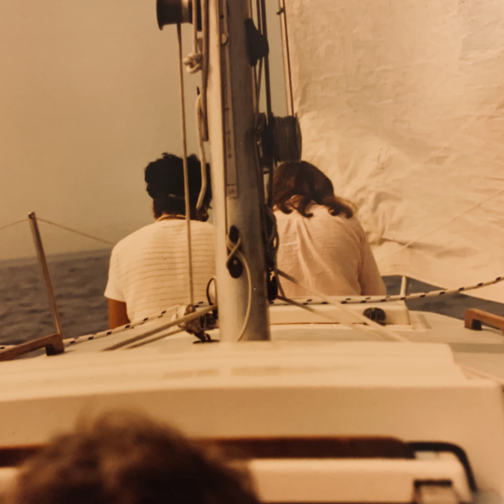 2 girls on sail boat